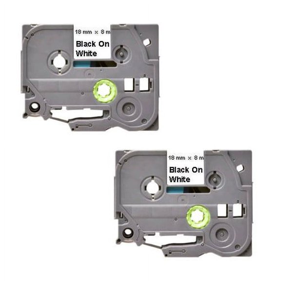 Compatible Label Tape Cartridge for TZe-241 - Black on White - 2-Pack