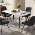 thumbnail image 2 of Mesa de Comedor Marble para 4 a 6 Personas 110CM Mesa de Cocina Rectangular con Patas de Dorado,Moderno FurnitureR Moderno Rectangular Mesa, 2 of 8