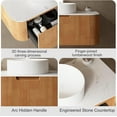 thumbnail image 5 of 30" Modern Bathroom Vanity with Sink, Floating Cabinet with Ultra-Thin Ceramic Basin and Marble Top, Extra Large Storage Drawer, Soft-Close Design, Nature Wood, 5 of 7