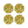thumbnail image 2 of Kll Octagon Drink Coasters Set Of 4,Pu Leather Absorbent Coasters Set Decorative Coffee Cup Coasters Housewarming Gift For Home Decor-Corn, 2 of 9