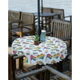 thumbnail image 2 of Outdoor Tablecloth Puerto Rico Flag Round Patio Tablecloths 60 Inch, Table Cloths with Umbrella Hole and Zipper, Rainbow Love Heart Victory Gesture Summer Table Cover for Outdoor Tables Garden, 2 of 6