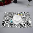 thumbnail image 2 of MKHERT Two Funny Zebra in Sunglasses Animal Art Placemats Table Mats for Dining Room Kitchen Table Decoration 12x18 inch,Set of 4, 2 of 4