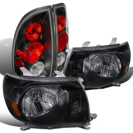 Lights Jdm Black Housing - Spec-D Tuning For 2005-2008 Toyota Tacoma Crystal Jdm Black Headlight + Altezza Style Tail Lamp (Left + Right) 2005 2006 2007 2008