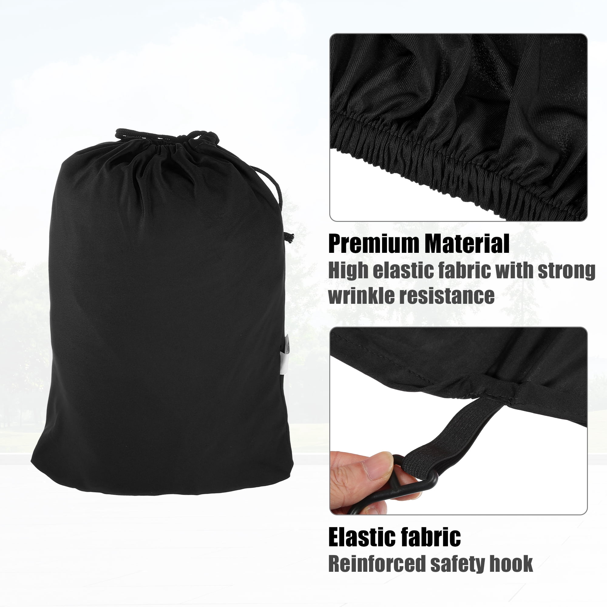 Motorcycle Cover Stretch Elastic Fabric Indoor Dust Dirt Protector Cover Fits 71.26"-78.74" Motorbikes Black L