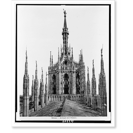 Historic Print, Milano. dettagli del Duomo - 2, 18" x 24"