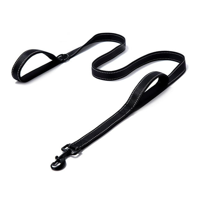 Padded Double Handle Dog Leash Heavy Duty 5ft 6ft Long Reflective Training Leash for Medium to Large Dogs (25 ~ 120lbs)