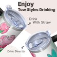 thumbnail image 4 of Butterfly 20oz Stainless Steel Tumbler with Handle and Straw – Insulated Travel Cup with Sliding Lid, 360° Full Wrap Printed Mug for Home, Outdoor & Sports Use, Spring, 4 of 6