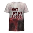thumbnail image 3 of Camisas de Manga Larga para Hombres Imprimir Blusa de Manga Corta de Cuello Redondo, Camisas de Lino para Hombres, 3 of 3