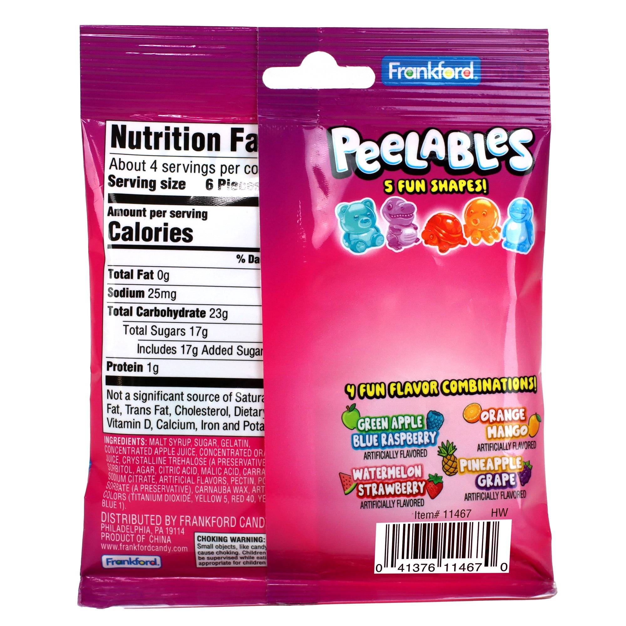 Frankford Peelables Peel and Reveal Gummy Candy Peg Bag