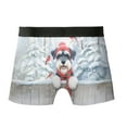 thumbnail image 2 of Playful Schnauzer Welcomes Winter Snowy Day with Cardinal Bird All Over Print Boxer Briefs Underwear for Men Dad Miniature Schnauzer Dog Lover - 12017, 2 of 6