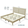 thumbnail image 2 of Boho Solid Wood Platform California King Bed with Rattan Cane Headboard, Silent Slats, Natural, 2 of 9