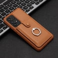thumbnail image 6 of Compatible with Samsung Galaxy A53 5G Wallet Phone Case,360°Rotation Finger Ring Holder Kickstand,with Card Holder,Lychee Pattern PU Leather Durable Shockproof Rugged Phone Case,Brown, 6 of 12