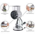 thumbnail image 5 of THLKIF 5-in-1 Stainless Steel Rotary Cheese Grater and Vegetable Slicer, with 5 Interchangeable Blades, Manual Kitchen Shredder for Cheese, Fruits, Vegetables, and Nuts, 5 of 7