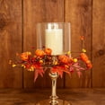 thumbnail image 5 of Fall Pumpkin Maple Leaves Wreath 9.8in Tabletop Centerpiece Garland Thanksgiving Front Door Hanging Home Dining Fireplace Candle Ring Decor, 5 of 8
