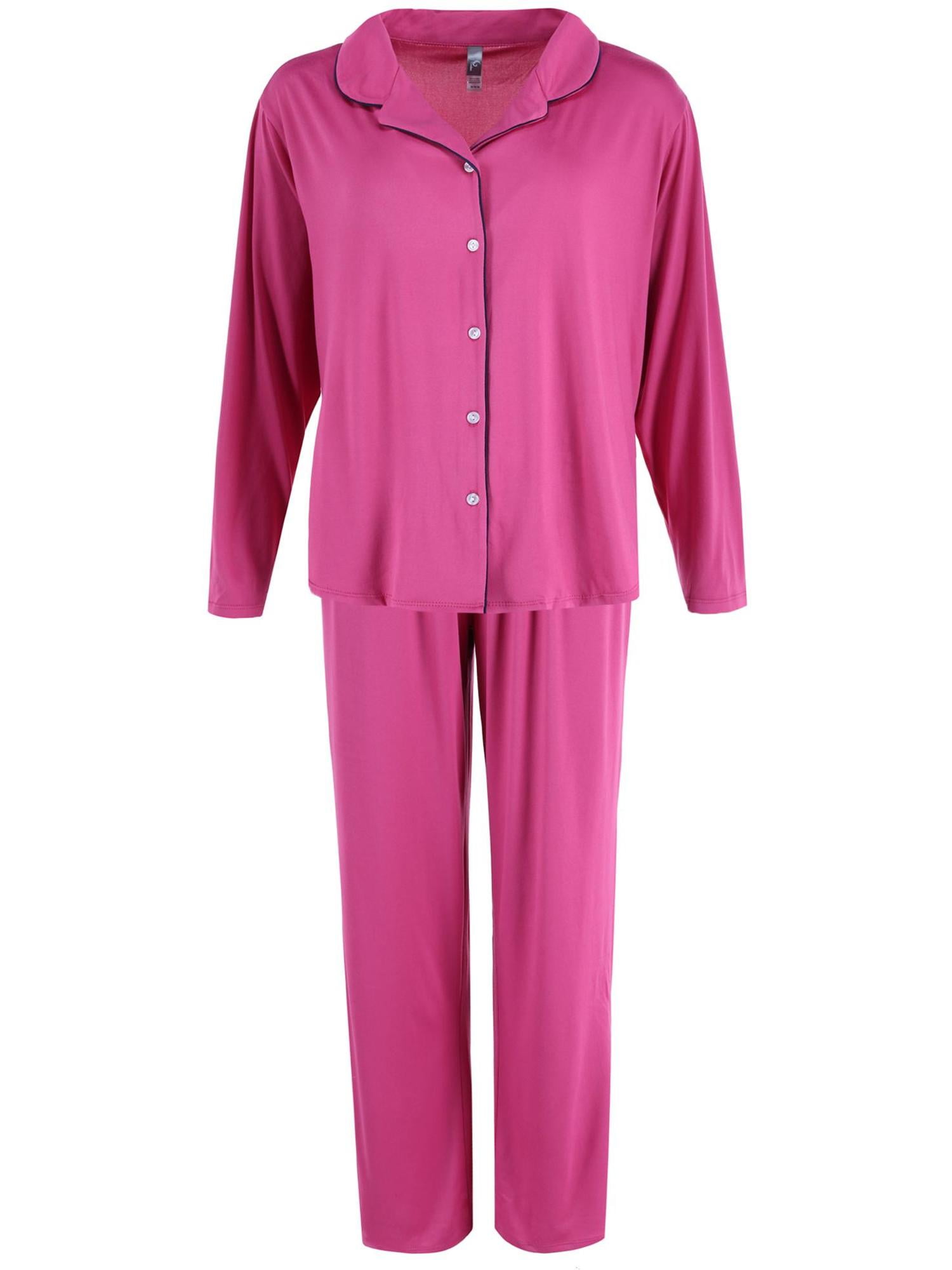 Soft notch collar pajama set sale