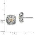 thumbnail image 4 of 14K/Silver Two-Tone Sterling Silver With 14K Diamond Post Earrings (12 X 12) Made In Thailand qtc1172, 4 of 5
