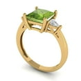 thumbnail image 2 of Clara Pucci 14K Yellow Gold 2.32ct Peridot Three-Stone Ring for Women, 2 of 8