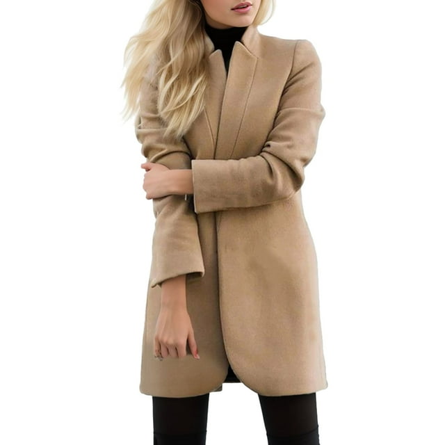 Manteau Long pour Femme, Cardigan Veste Uni à devant Ouvert avec Design à Manches Courtes