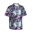 thumbnail image 2 of Uemuo Purple Marble Texture Printed Regular Fit Short Sleeve Casual Hawaiian Shirt for Men,Aloha shirt,Tropical shirt,Floral print shirt,Vacation Beach shirt-3X-Large, 2 of 9