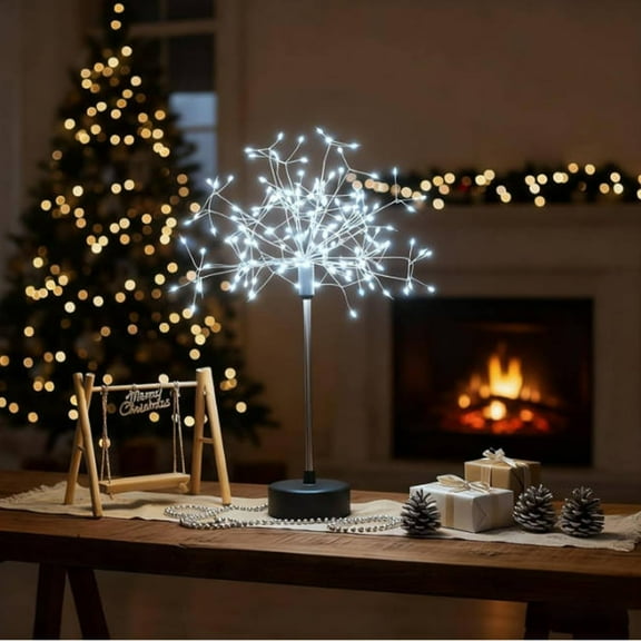Starburst Dandelion Fireworks Table Light 15.74" with 100 LED Fairy Lights, Adjustable Branches, Perfect Christmas Table Centerpiece & Gift for Home Party Wedding Decoration