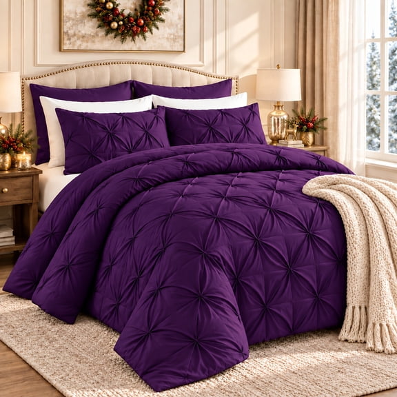 2Pcs Twin Pinch Pleat Comforter Set