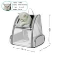 thumbnail image 2 of Texsens Pet Backpack Carrier for Small Cats Dogs | Ventilated Design, Safety Straps, Buckle Support, Collapsible | Designed for Travel, Hiking, Walking & Outdoor Use(PVC Mesh Light Gray), 2 of 7