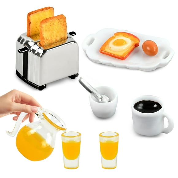 VONKY Miniature Kitchen Accessories Food Gift For Cooking Enthusiasts Premium Resin Doll House Miniature Breakfast