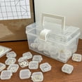 thumbnail image 2 of Shoreew 100Pcs Transparent Plastic Jewelry Box with Hinged Lid Mini Compact Square Jewelry Storage Container for Rings Earrings, 2 of 7