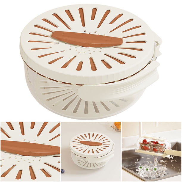 Cesta Drenaje para Cuenco Limpieza Frutas Con Plegable Lavar Y Drenar