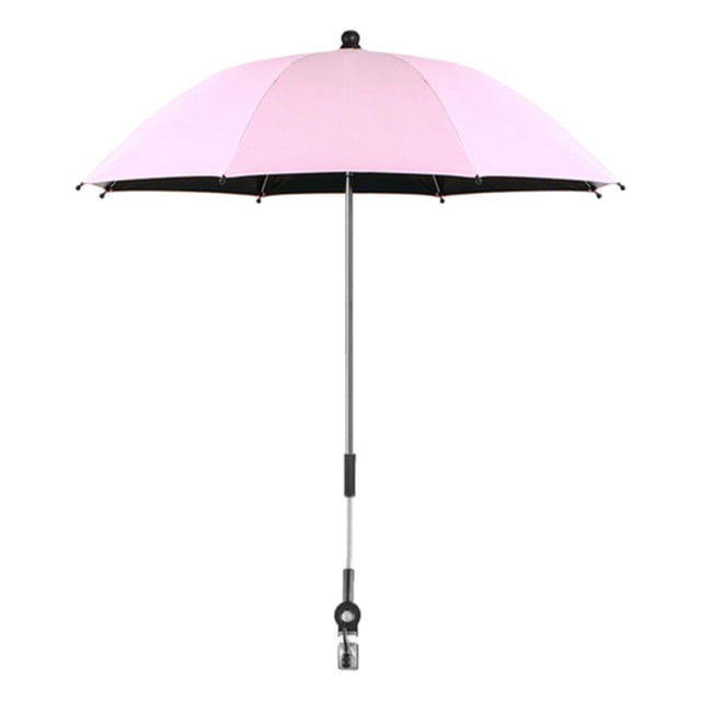 Sombrilla universal para cochecito con clip con protección UV, sombrilla para cochecito de bebé de 85 cm/33,5 pulgadas con clip para , ajustab Rosa