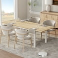 thumbnail image 4 of Dining Table for 6-8 People, Large Extendable Kitchen Table for 6 with Metal Frame & MDF Board, Long Rectangular Wood Dining Room Table, Natural Wood, 4 of 9