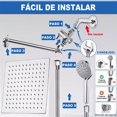 thumbnail image 3 of Regaderas para Ba&ntilde;o de Lluvia de Alta Presi&oacute;n, Set de 10'' Cabeza de Ducha de Alta Presion, Regaderas para Ba&ntilde;o con 5 Modos Regadera de Mano Brazo de Extensi&oacut, 3 of 7