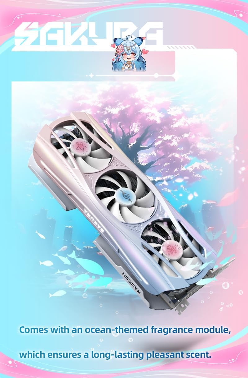Yeston Sakura Atlantis Radeon RX 9070 XT 16G GDDR6 256bit 4nm
