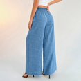 thumbnail image 4 of Endives Linen Pants Women Solid Color Spring Summer Loose High Waist Straight Leg Pant Casual Pants Wide Leg Pants For Women, 4 of 7