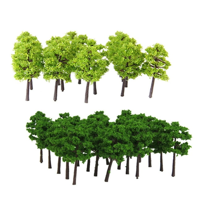 80 piezas 1,97 pulgadas plástico modelo árboles accesorios modelo tren paisaje arquitectura árboles modelo paisaje sin soportes