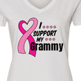thumbnail image 4 of Inktastic Breast Cancer Awareness I Support My Grammy with Pink Ribbon Women's V-Neck T-Shirt, 4 of 5
