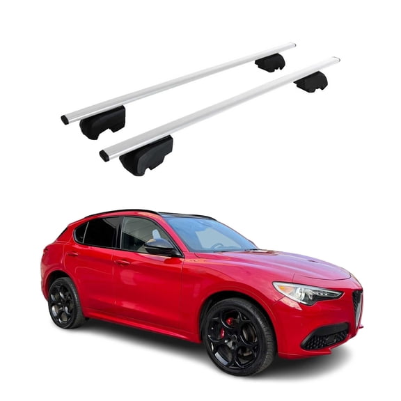 2018-2026 Alfa Romeo Stelvio Roof Rack Cross Bars Silver
