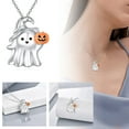 thumbnail image 3 of Halloween Pumpkin Necklace - 925 Sterling Silver Cute Jewelry for Women, Ideal Gift for Halloween/Christmas, 3 of 6