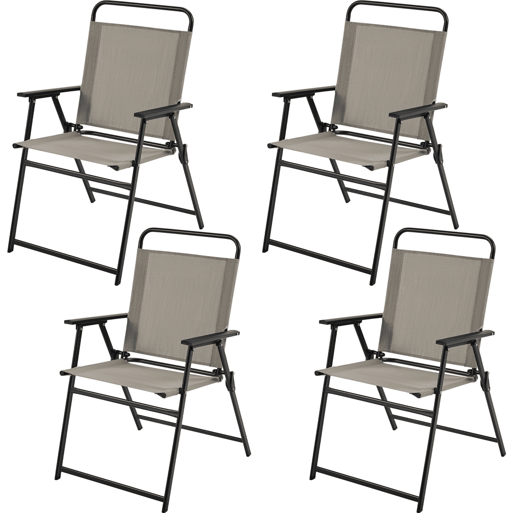Renwick Set of 4 Outdoor Dining Chairs with Armrests and Backrest, Brown