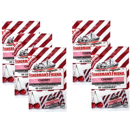 5 Pack - Fisherman's Friend Cough Suppressant Lozenges Cherry 40 Count Each