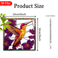 thumbnail image 3 of Vintage Floral Hummingbird Window Hanging Decor - Stained -like Acrylic Window Decoration with Purple Flowers, Birthday, Housewarming, Wedding, Halloween Gift - IndoorOutdoor Home Decora, 3 of 8