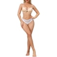 thumbnail image 2 of INSPIRE CHIC Lace Trim Push Up Bra for Women Plunge Underwire Full Coverage Bralette Cleavage Support Bras with Adjustable Straps Apricot 38 B, 2 of 4
