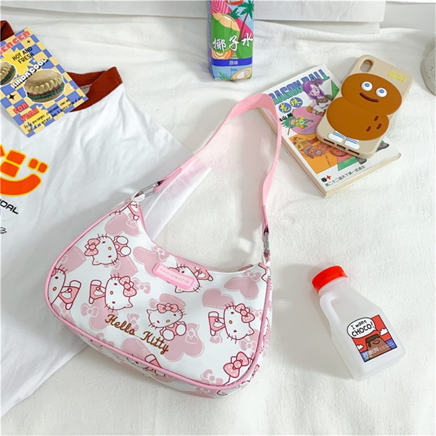 Kawaii Bolso De Hombro Para Las Mujeres De Cuero De La PU Axilas De Dibujos Animados Lindo MyMelody Hello Kitty Patrón De Impresión De Moda Señoras Bolsos Fivean unisex