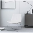 thumbnail image 2 of Chaise d'Appoint Grayson en Simili Cuir Blanc avec Base Chromée, 2 of 8