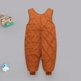 thumbnail image 4 of GYRATEDREAM Toddler Kids Baby Boy Girl Fleece Overalls Suspender Pants Solid Straps Trousers Halter Romper Jumpsuit Bottom Outfit for 6-12M Brown, 4 of 5