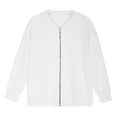 thumbnail image 5 of YUGYXL Womens Full Zip Up Sweatshirt Jackets Trendy Casual Long Sleeve Lightweight Sweatshirts Teen Girls Preppy Clothes White XXL, 5 of 5