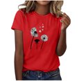 thumbnail image 1 of Blusas de Manga Corta para las Mujeres Divertida Impresión Cuello Redondo Camiseta Vintage, Blusas de Primavera para las Mujeres, 1 of 5