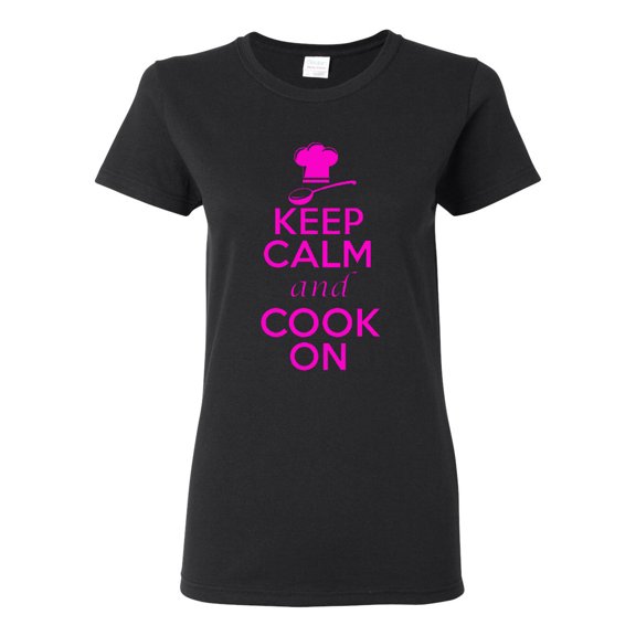Ladies Keep Calm And Cook On T-Shirt Tee