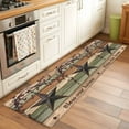 thumbnail image 3 of Texas Star Vintage Kitchen Runner Rug 2x6 Washable Runners for Hallway Non Slip Berry Sage Green Brown Wooden Large Area Rug Indoor Floor Carpet for Bathroom Laundry Entryway Bedroom Living Room, 3 of 8