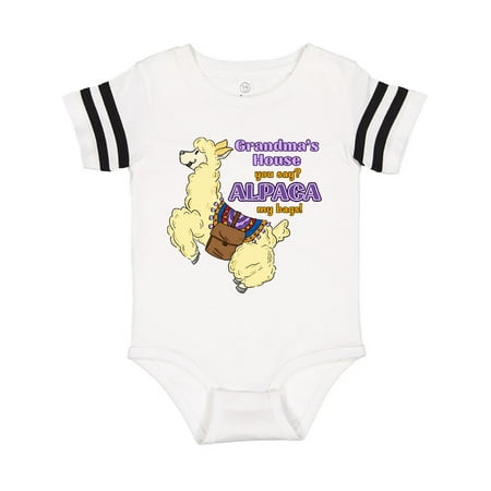 

Inktastic Cute Jumping Alpaca-Grandma s House You Say ALPACA my bags! Gift Baby Boy or Baby Girl Bodysuit